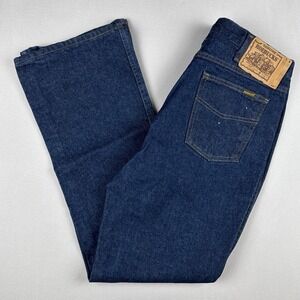 Vintage Roebucks USA Made Jeans Mens 32x32 Dark Wash Denim Boot Cut